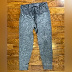 Pink Acid Wash Jogger Leggings Gray Women’s XL Lounge Athleisure Tie Waist
